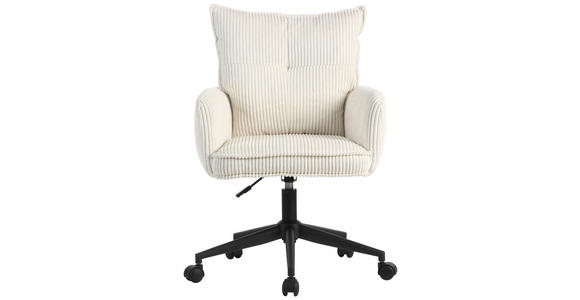DREHSTUHL in Cord Creme, Schwarz - Creme/Schwarz, Design, Kunststoff/Textil (58/84,5-92/64cm) - Carryhome