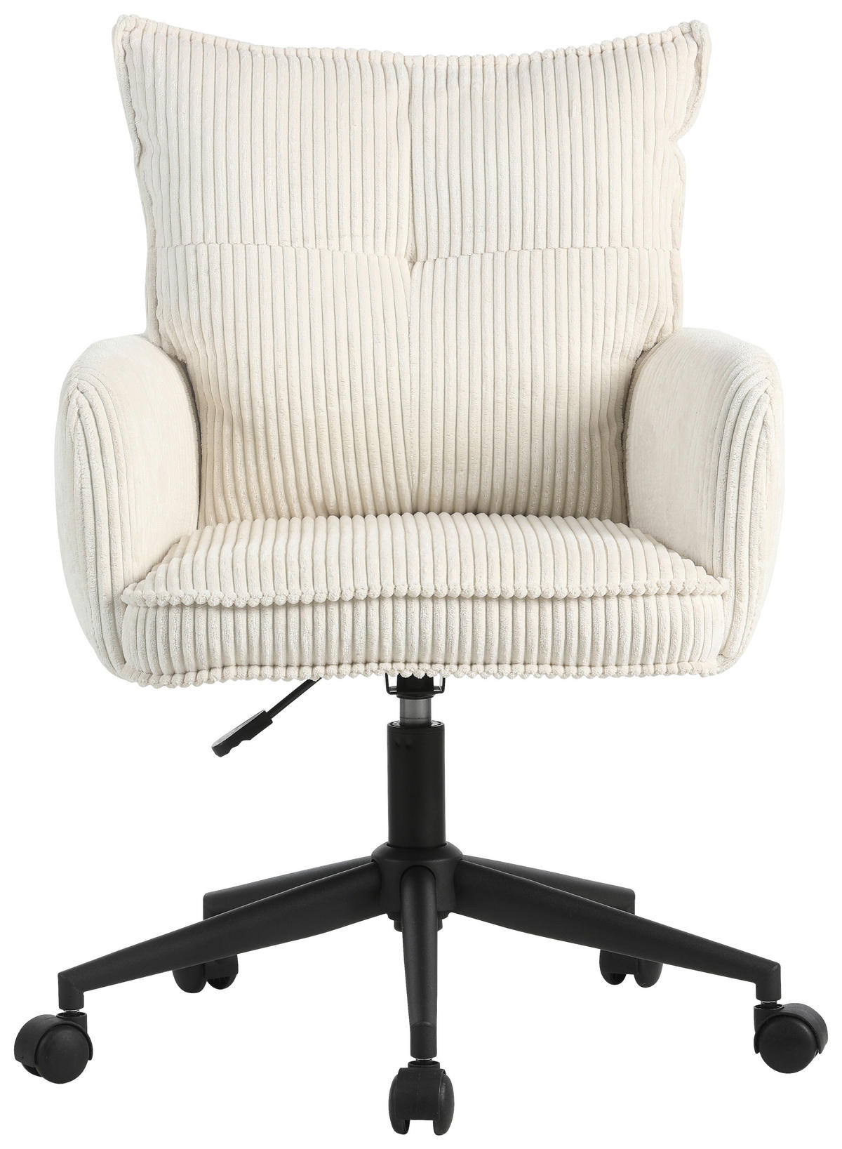 VRTLJIVI STOL kovina, tekstil krem barve, črna  - črna/krem barve, Design, kovina/umetna masa (58/84,5-92/64cm) - Carryhome