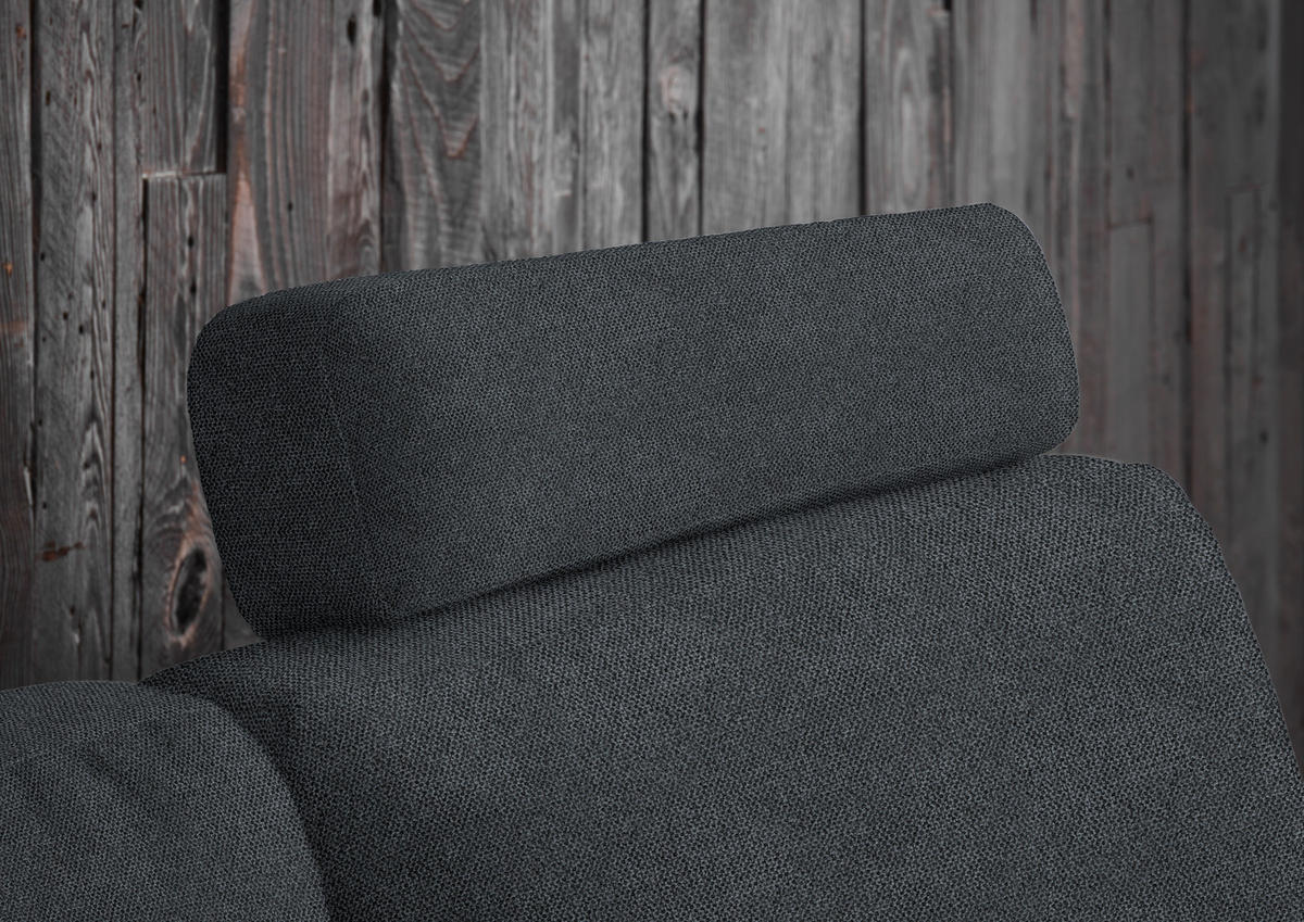 3-SITZER-SOFA in Flachgewebe Anthrazit  - Anthrazit/Schwarz, Design, Textil/Metall (226/89/97cm) - Pure Home Lifestyle
