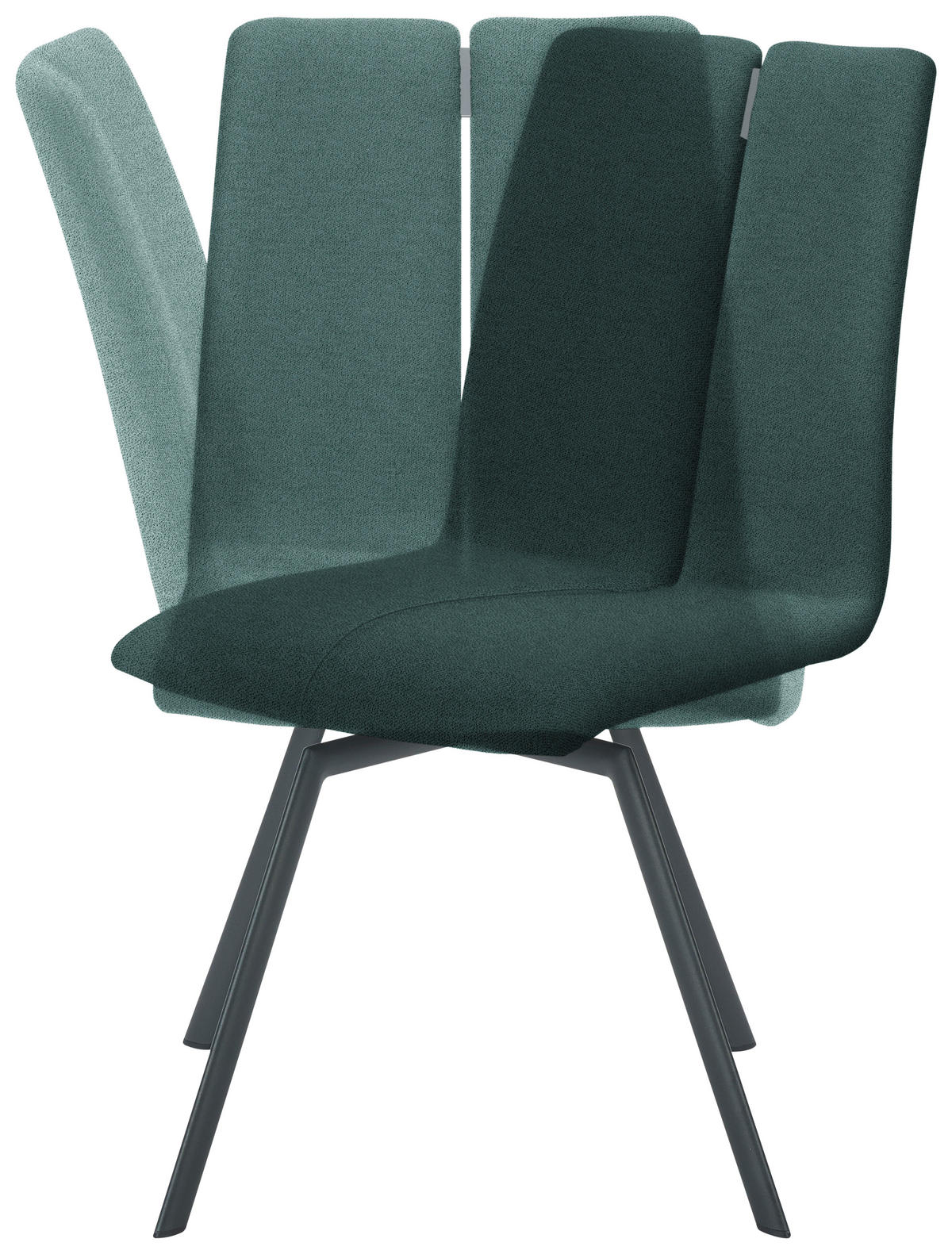 STUHL  Lederauswahl, Stoffauswahl, Typenauswahl Struktur  - Türkis/Anthrazit, Design, Textil/Metall (50/92/64cm) - Venjakob