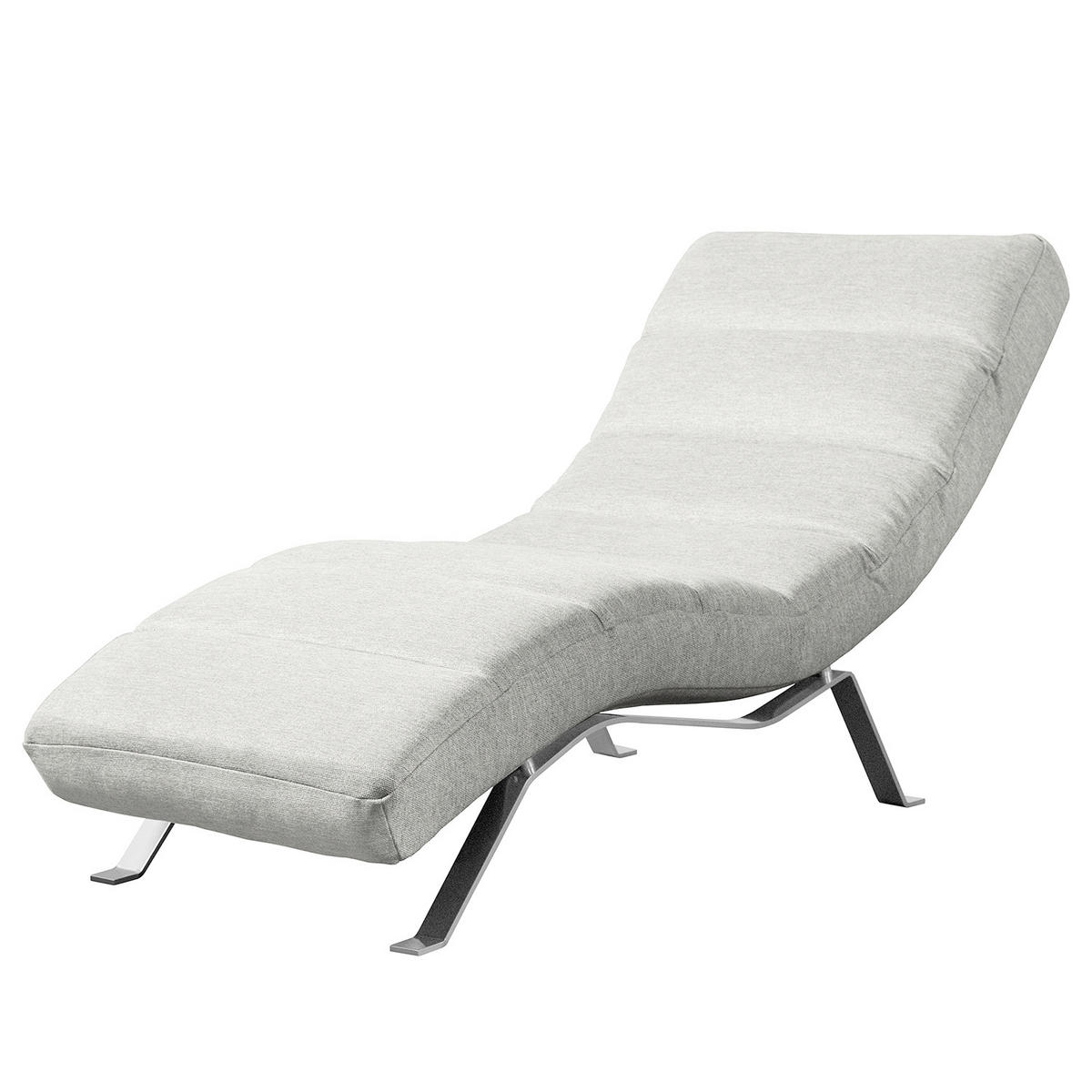 RELAXLIEGE in Webstoff Hellgrau  - Silberfarben/Hellgrau, Design, Textil/Metall (65/65/171cm) - Livetastic