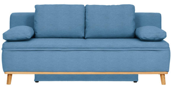 SCHLAFSOFA in Webstoff Türkis - Türkis/Naturfarben, KONVENTIONELL, Holz/Textil (203/95/96cm) - Venda