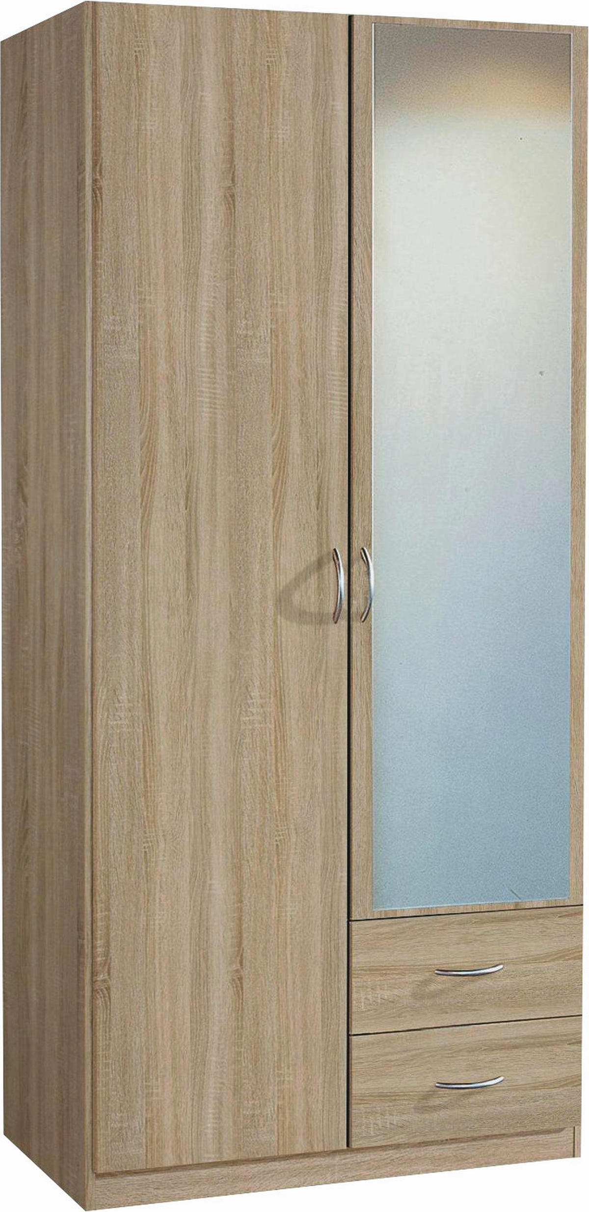 DREHTÜRENSCHRANK in Sonoma Eiche  - Silberfarben/Sonoma Eiche, Design, Holzwerkstoff/Kunststoff (91/197/54cm) - Boxxx