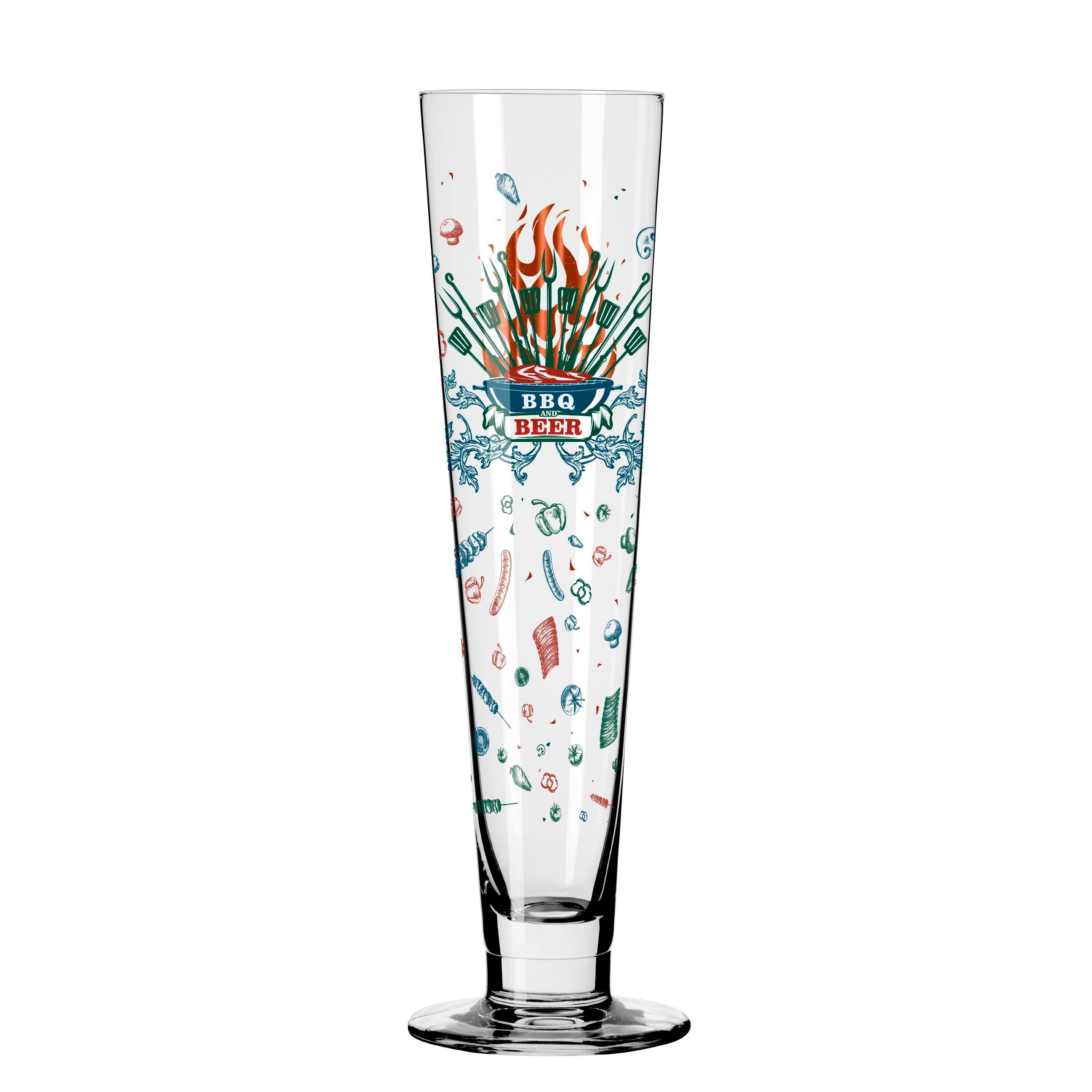 BIERGLAS 385 ml  - Blau/Rot, LIFESTYLE, Glas (7,5/7,5/24,9cm) - Ritzenhoff