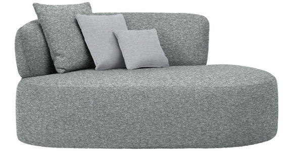 RÉCAMIERE in Flachgewebe Grau, Grün, Hellgrau - Hellgrau/Schwarz, MODERN, Kunststoff/Textil (166/86/105cm) - Hom`in