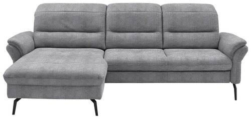 ECKSOFA in Flachgewebe Grau  - Schwarz/Grau, Konventionell, Textil/Metall (181/260cm) - Beldomo Speed