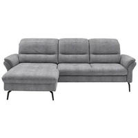 ECKSOFA in Flachgewebe Grau  - Schwarz/Grau, Konventionell, Textil/Metall (181/260cm) - Beldomo Speed
