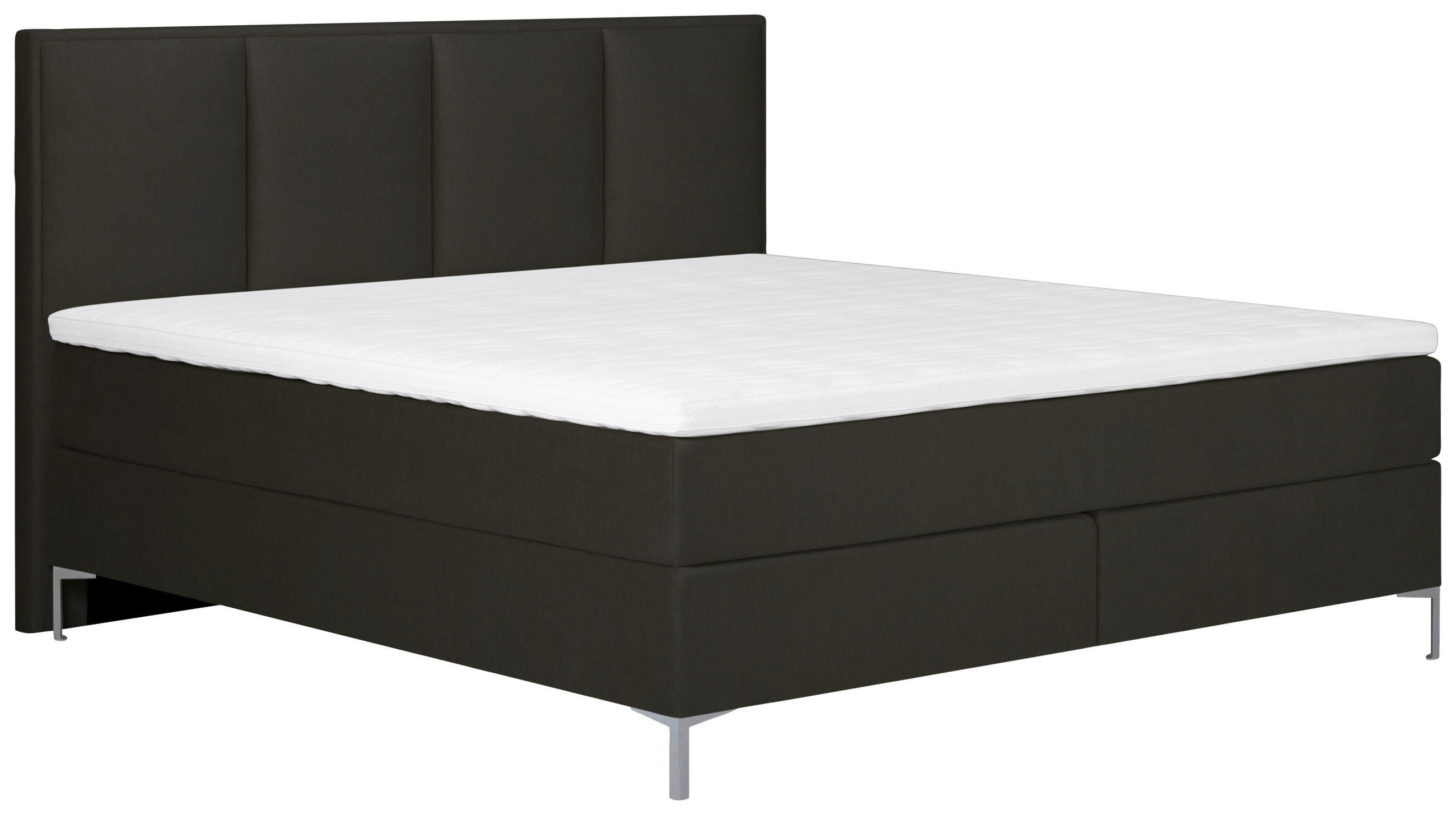 BOXSPRING-ÁGY 160/200 cm  antracit  - alumínium színű/antracit, Modern, textil (160/200cm) - MID.YOU