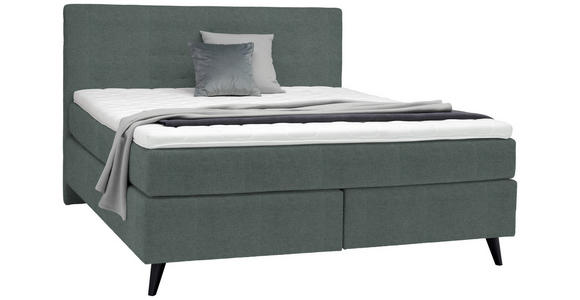 BOXSPRINGBETT 200/200 cm in Grün - Schwarz/Grün, KONVENTIONELL, Holz/Textil (200/200cm) - Voleo