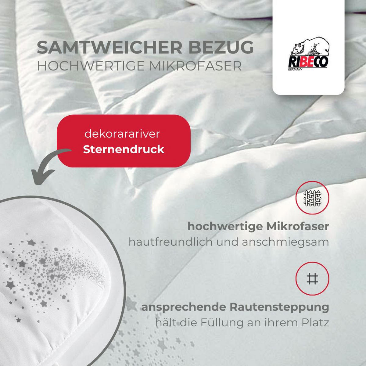 BETTDECKE - Weiß/Grau, Basics, Textil (240/220cm) - RIBECO