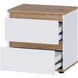 NACHTKÄSTCHEN 50/50/38 cm  in Weiß, Eiche Artisan  - Schwarz/Weiß, MODERN, Holzwerkstoff/Kunststoff (50/50/38cm) - Carryhome