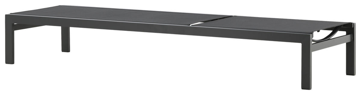 SONNENLIEGE 60/30/195 cm  - Schwarz, KONVENTIONELL, Metall (60/30/195cm) - Gardenson