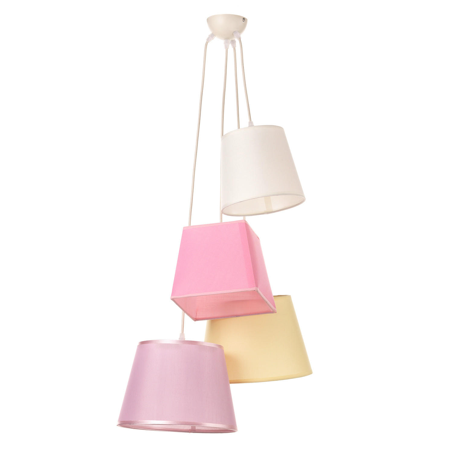 HÄNGELEUCHTE 55/100 cm   - Pink/Gelb, Trend, Textil/Metall (55/100cm)