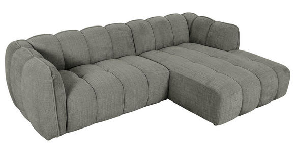 ECKSOFA in Chenille Dunkelgrau 272/172 cm - Dunkelgrau/Schwarz, KONVENTIONELL, Kunststoff/Textil (272/172cm) - Carryhome