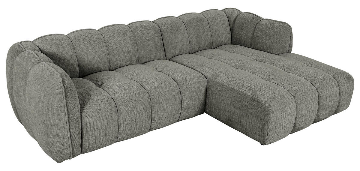 ECKSOFA Dunkelgrau Chenille  - Dunkelgrau/Schwarz, KONVENTIONELL, Kunststoff/Textil (272/172cm) - Carryhome