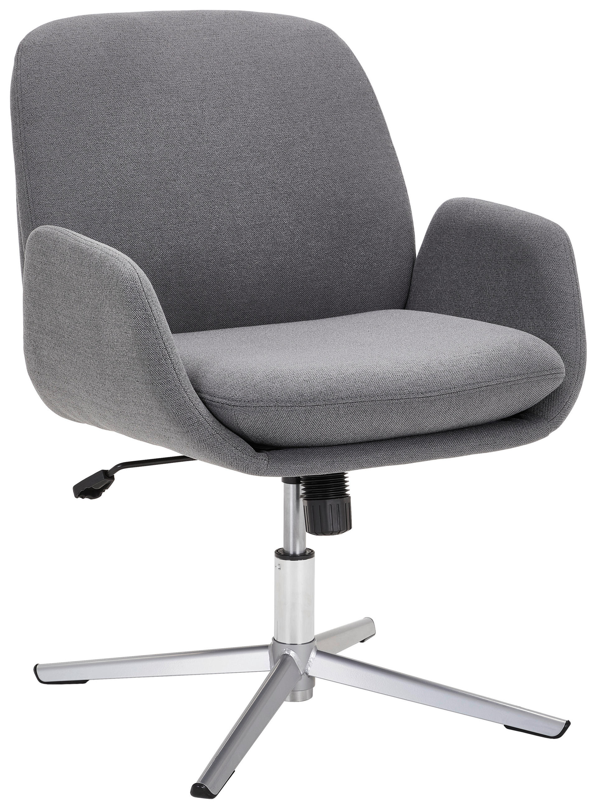 STOLICA SA RUKONASLONOM tamnosiva - tamnosiva/boja nerđajućeg čelika, Konvencionalno, metal/tekstil (60/77-84/66cm) - Novel
