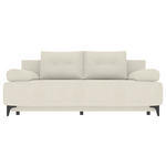 SCHLAFSOFA in Plüsch Creme  - Creme/Schwarz, KONVENTIONELL, Textil/Metall (200/98/90cm) - Carryhome