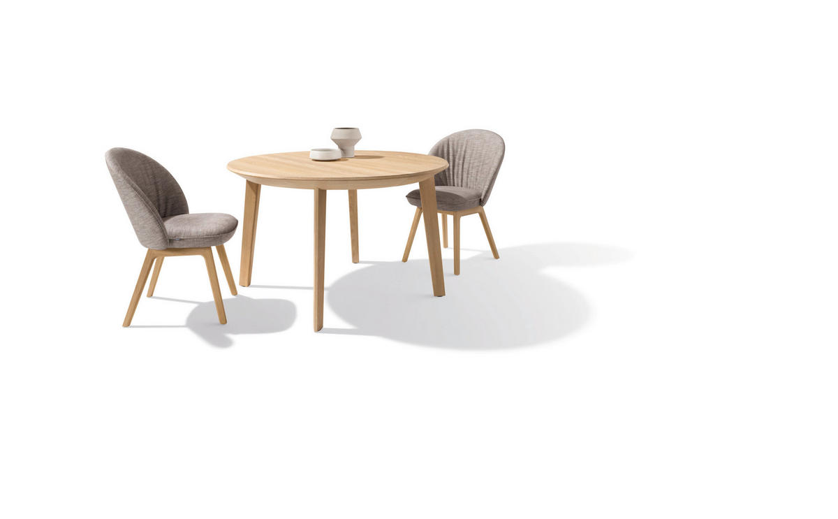 ESSTISCH in Holz, Glas 110(160)/110(160)/75 cm  - Eichefarben, Design, Glas/Holz (110(160)/110(160)/75cm) - Team 7