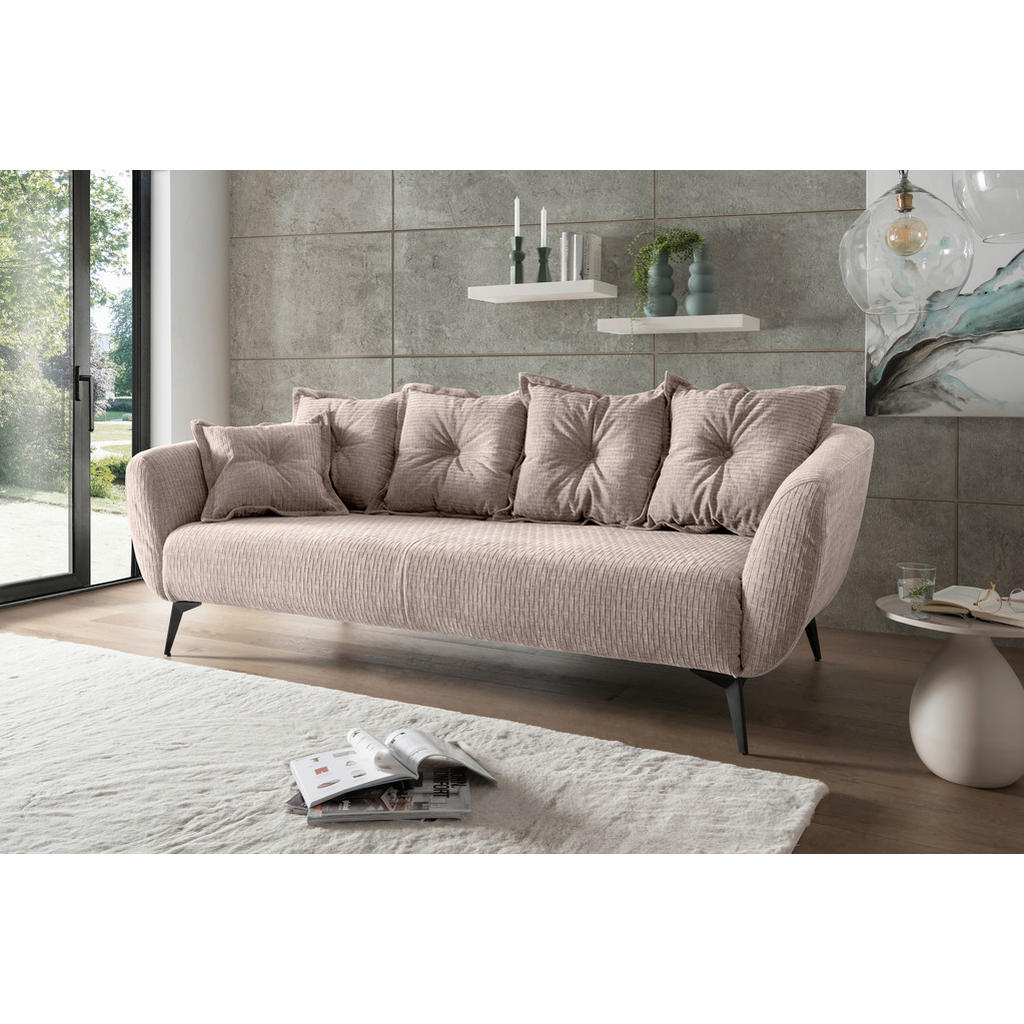 Thumbnail - Livetastic 3-Sitzer-Sofa, Beige, Textil, Füllung: Schaumstoff, 236x94x103 cm, Made in EU, Rücken echt, Armteil links, re...