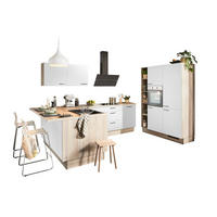 ECKKÜCHE  in Weiß, Tannenholzfarben  - Tannenholzfarben/Schwarz, Design, Holzwerkstoff/Metall (121,6/280/150cm) - Xora