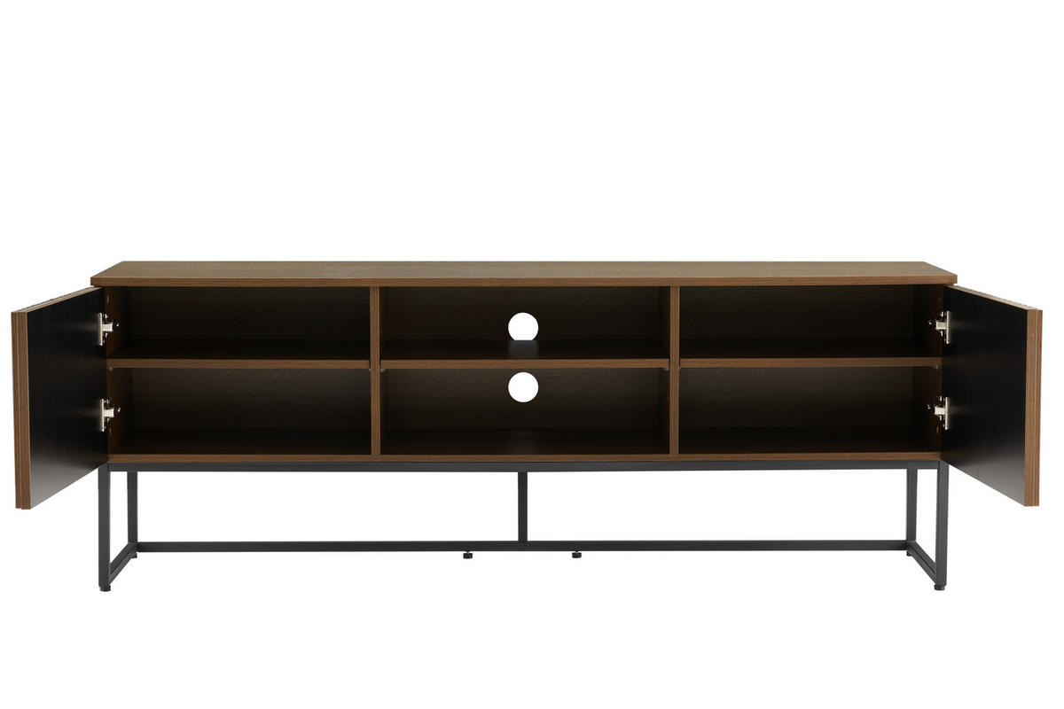 LOWBOARD Bueno  in 160/60/40 cm  - Eiche dunkel/Schwarz, MODERN, Holzwerkstoff/Metall (160/60/40cm) - Xora
