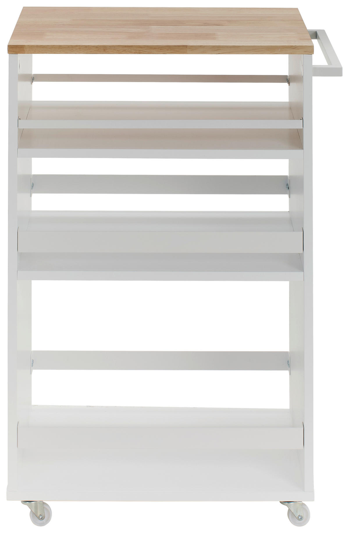 SERVÍROVACÍ VOZÍK, přírodní barvy, bílá, 50/78/38 cm - bílá/přírodní barvy, Design, kov/dřevo (50/78/38cm) - MID.YOU