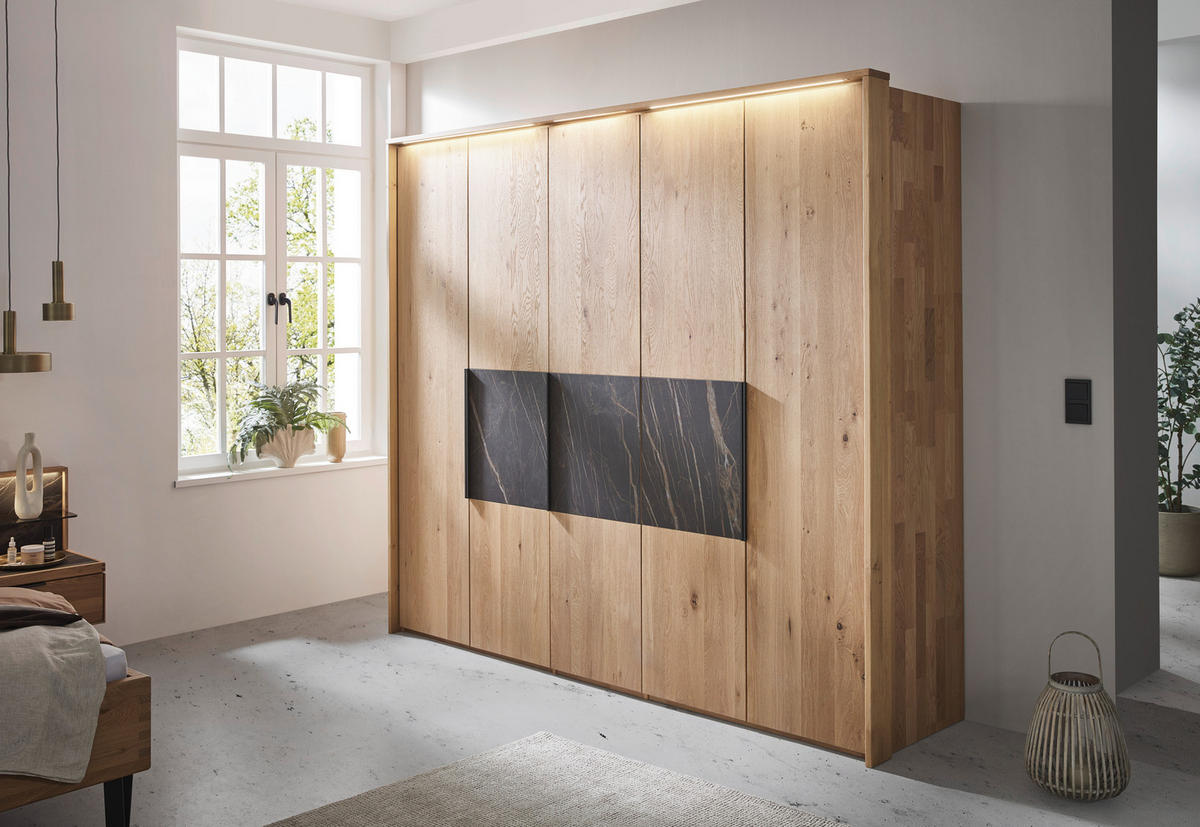 DREHTÜRENSCHRANK in Erlefarben, Wildeiche  - Wildeiche/Erlefarben, Design, Holz/Metall (251,9/223,3/62cm) - Valnatura