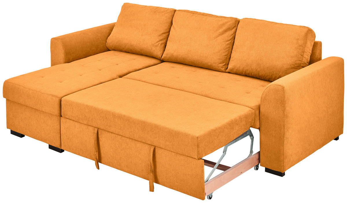 UGAONA GARNITURA narandžasta  - crna/narandžasta, Dizajnerski, tekstil/plastika (243/87/155cm) - Xora