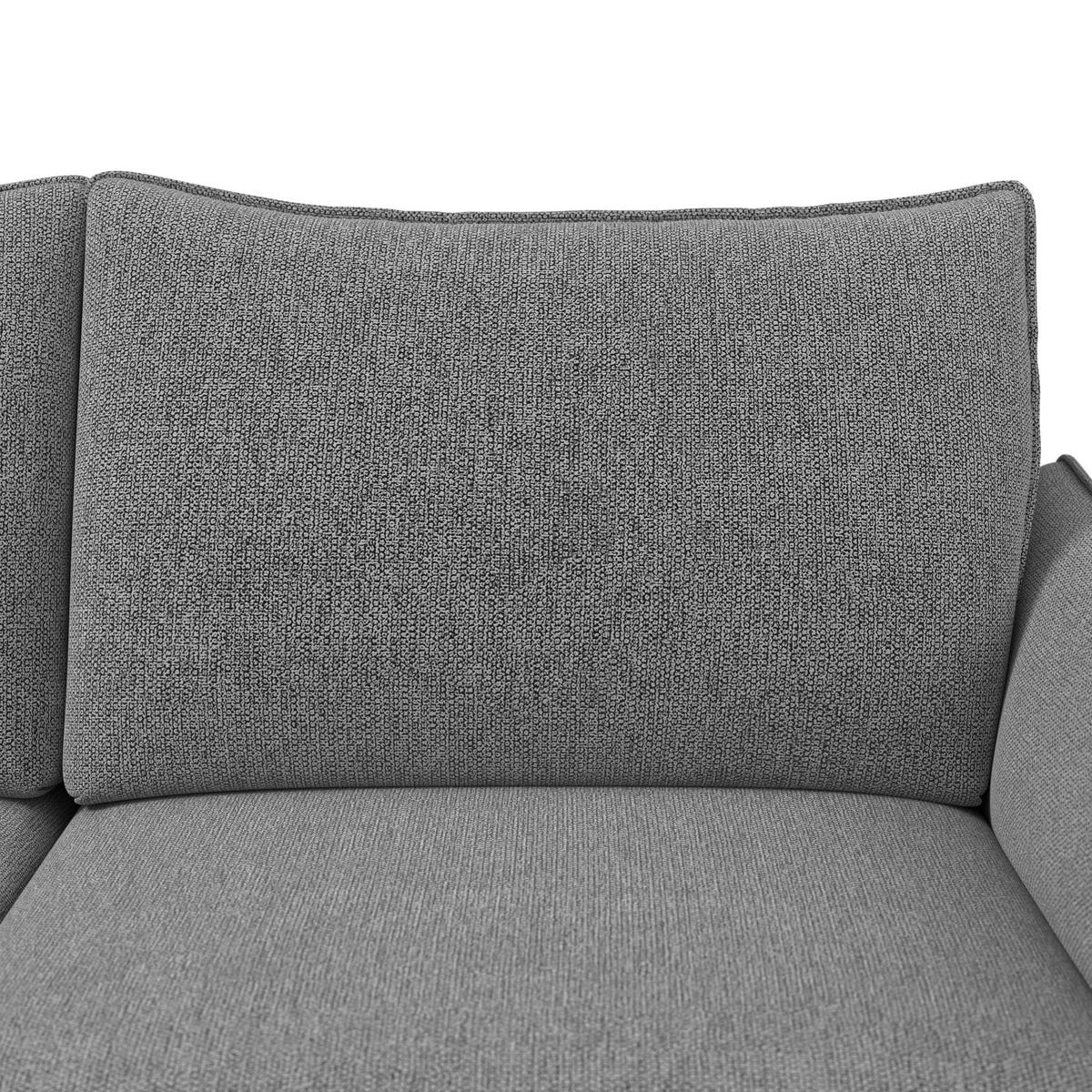 3-SITZER-SOFA  in Chenille Grau Modern  - Schwarz/Grau, KONVENTIONELL, Textil/Metall (184/90/92cm) - Elegando