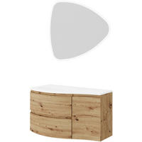 BADEZIMMER 4-teilig  in 105 cm  - Eiche Artisan/Weiß, Natur, Holzwerkstoff/Stein (105cm) - Voleo