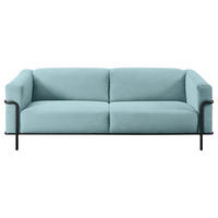 2,5-SITZER in Cord Hellblau  - Schwarz/Hellblau, Design, Textil/Metall (216/67/96cm) - Johann Jakob