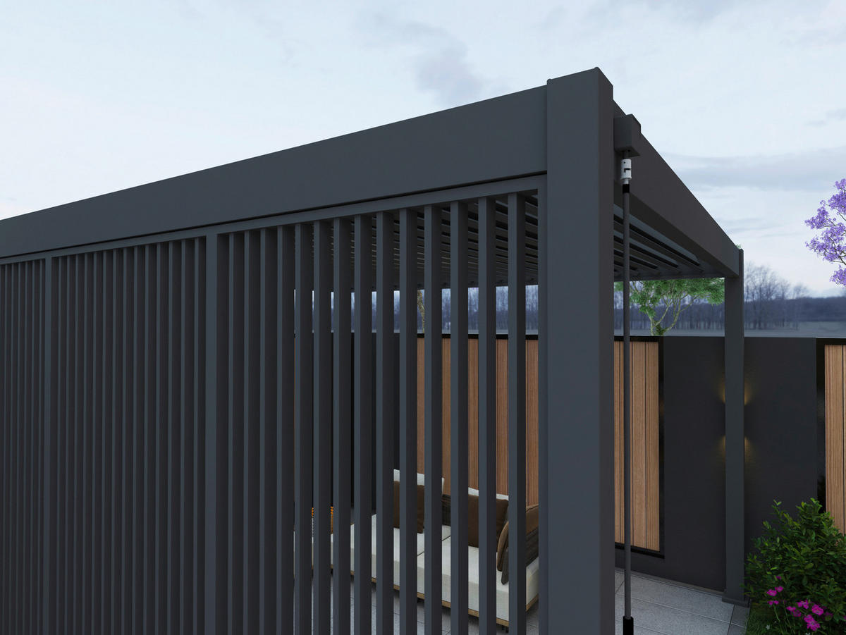 PERGOLA-SEITENTEIL 123/235/10 cm  - Anthrazit, Basics, Metall (123/235/10cm) - Gardenson