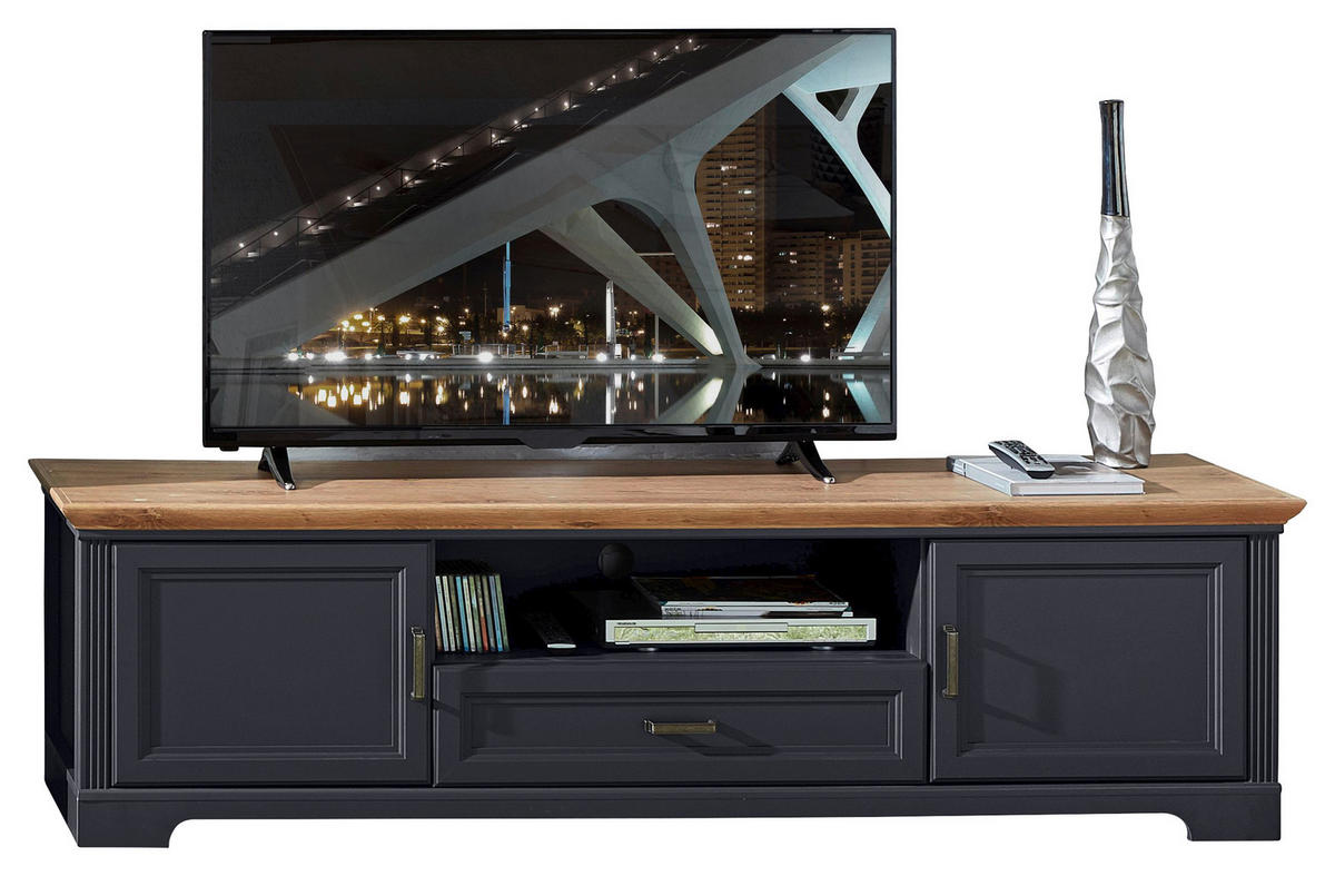 TV-ELEMENT - Graphitfarben/Eiche Artisan, ROMANTIK / LANDHAUS, Holzwerkstoff/Metall (193/54/51cm) - Hom`in