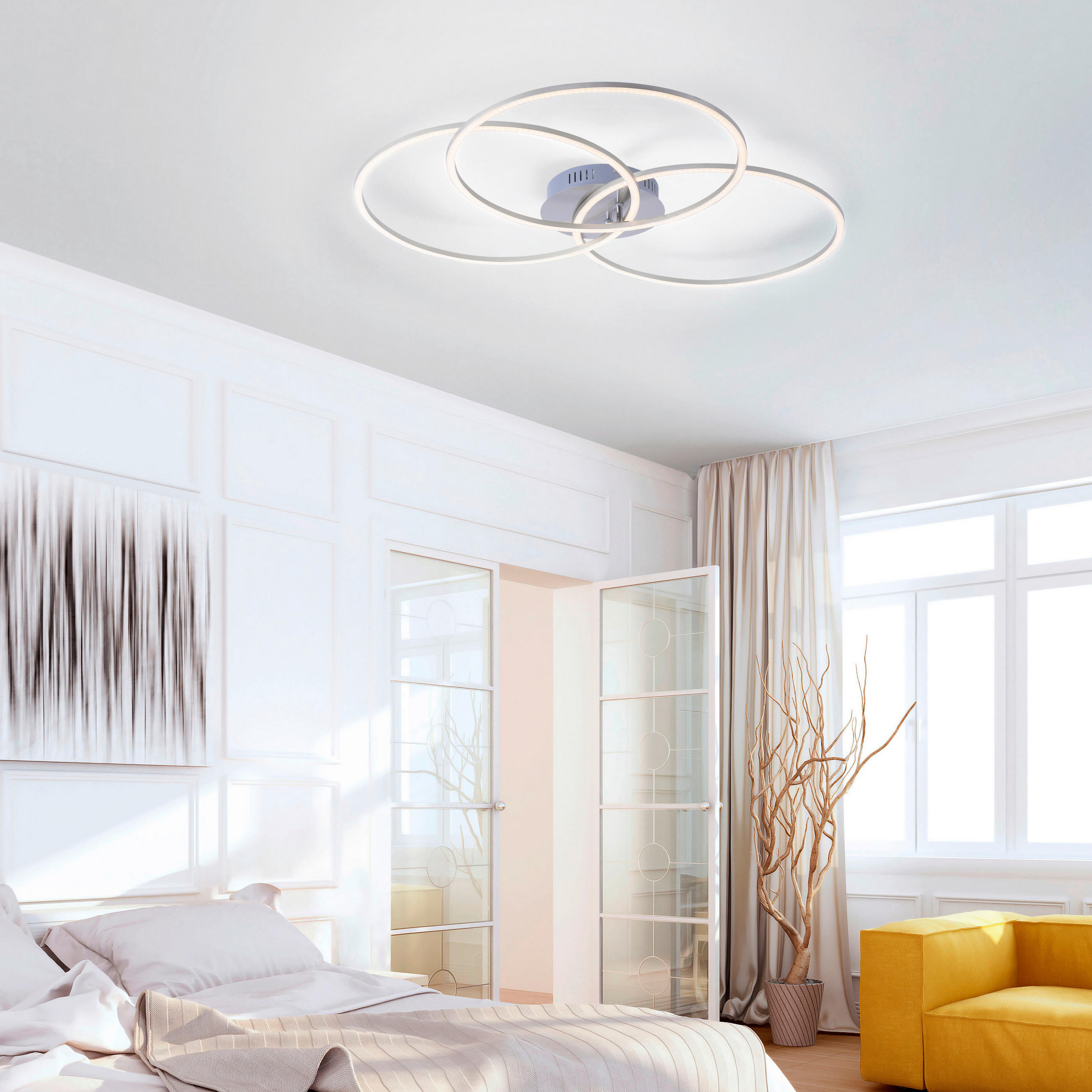 LED-DECKENLEUCHTE Ivanka 79/76/9 cm   - Chromfarben, Design, Kunststoff/Metall (79/76/9cm)