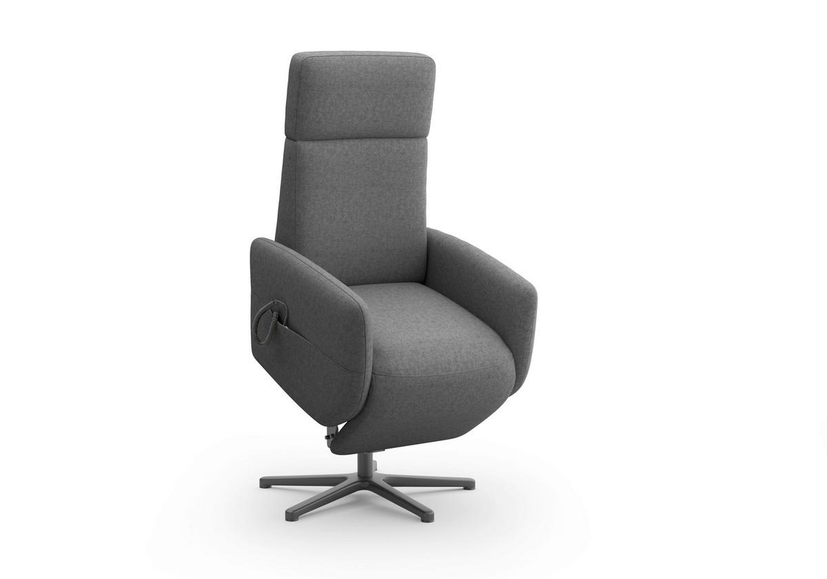 RELAXSESSEL in Textil Dunkelgrau  - Dunkelgrau/Schwarz, Konventionell, Textil/Metall (71/110/82cm) - Sit & More