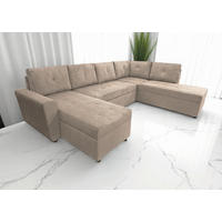 WOHNLANDSCHAFT Taupe Cord  - Taupe/Schwarz, Design, Kunststoff/Textil (155/297/212cm) - MID.YOU