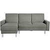 ECKSCHLAFSOFA inkl. Hocker in Hellgrau Textil   - Chromfarben/Hellgrau, Konventionell, Textil/Metall (152/230cm) - Max Winzer