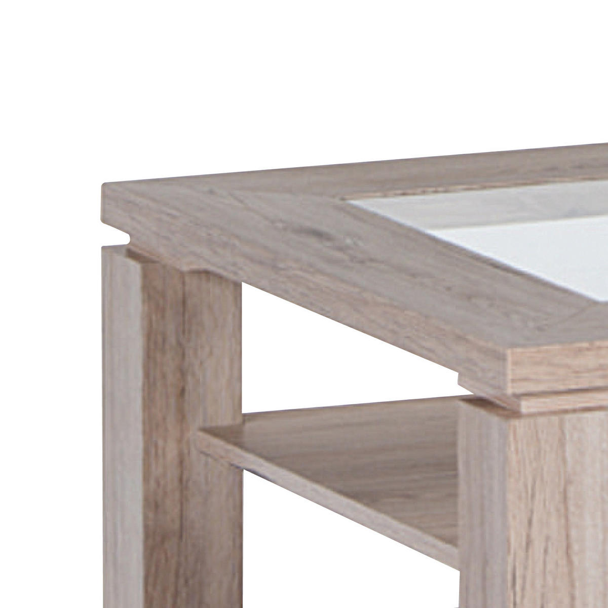 COUCHTISCH Rattan ESG 102/65,6/43 cm rechteckig Sonoma Eiche  - Sonoma Eiche, KONVENTIONELL, Glas/Holz (102/65,6/43cm) - MID.YOU