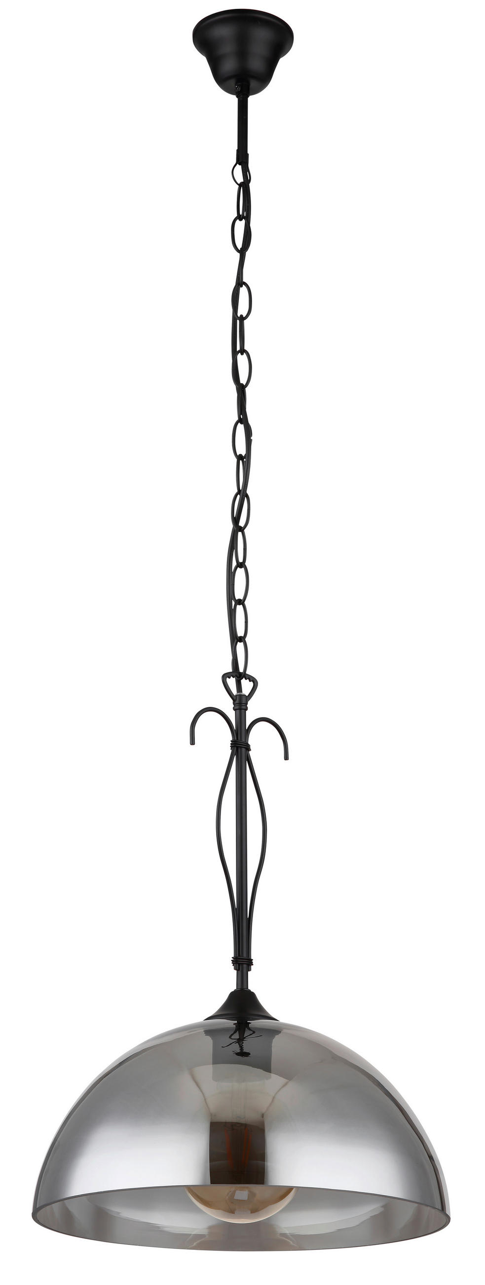 HÄNGELEUCHTE 30/120 cm    - Schwarz, Konventionell, Glas/Metall (30/120cm) - Globo
