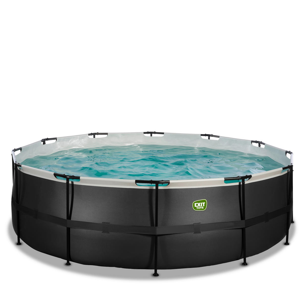 POOL-SET 450/122 cm  - Schwarz, KONVENTIONELL, Kunststoff (450/122cm) - EXIT Toys