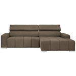 ECKSOFA in Webstoff Hellbraun  - Hellbraun/Silberfarben, KONVENTIONELL, Holz/Textil (290/170cm) - Hom`in
