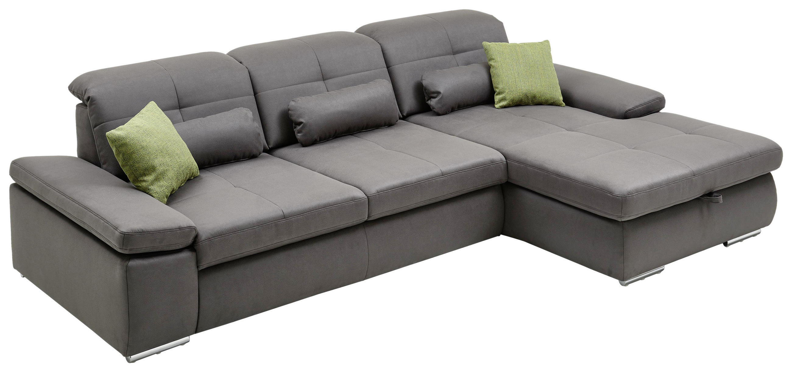 HÖRNSOFFA i flatväv ljusgrå  - kromfärg/ljusgrå, Design, textil (309/195cm) - Beldomo Style