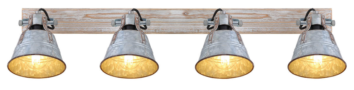 STRAHLER GÜNTHER 82/17,5/24 cm   - Zinkfarben/Weiß, LIFESTYLE, Holz/Metall (82/17,5/24cm) - Globo