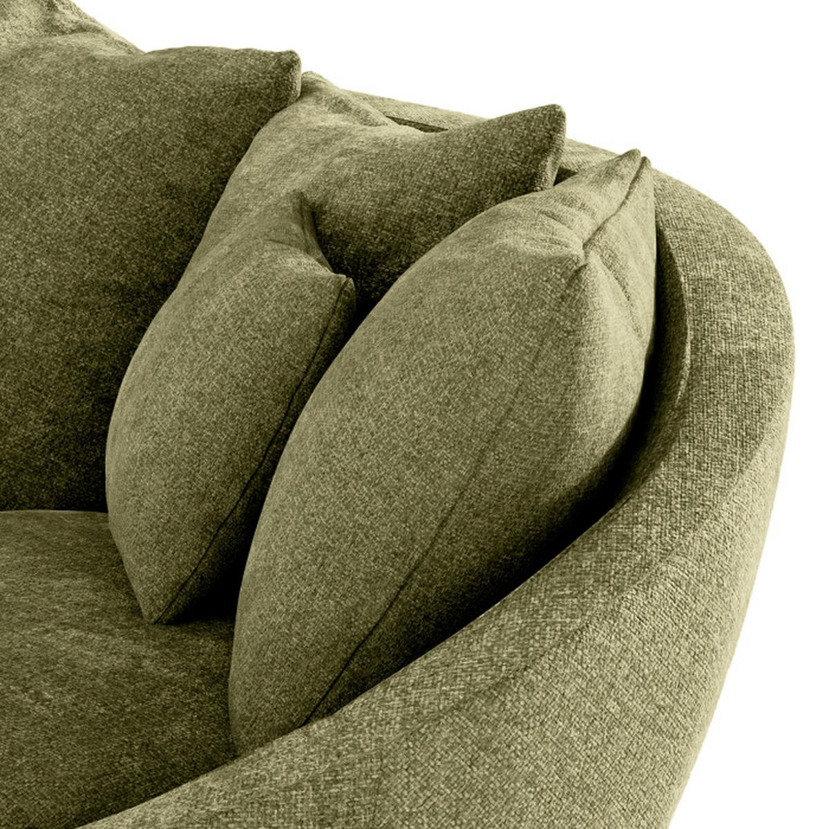 BIGSOFA in Chenille Grün  - Schwarz/Grün, Modern, Kunststoff/Textil (237/87/131cm) - Trendmanufaktur