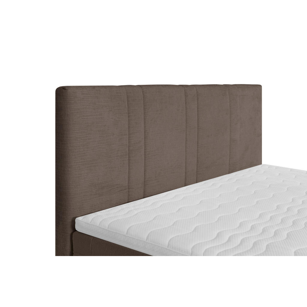 Thumbnail - Welnova Boxspringbett, Braun, Textil, Tanne, H4 + H5, 7-Zonen, Höhe ca. 19 cm, 180x200 cm, Topper durchgehend, Partnerma...