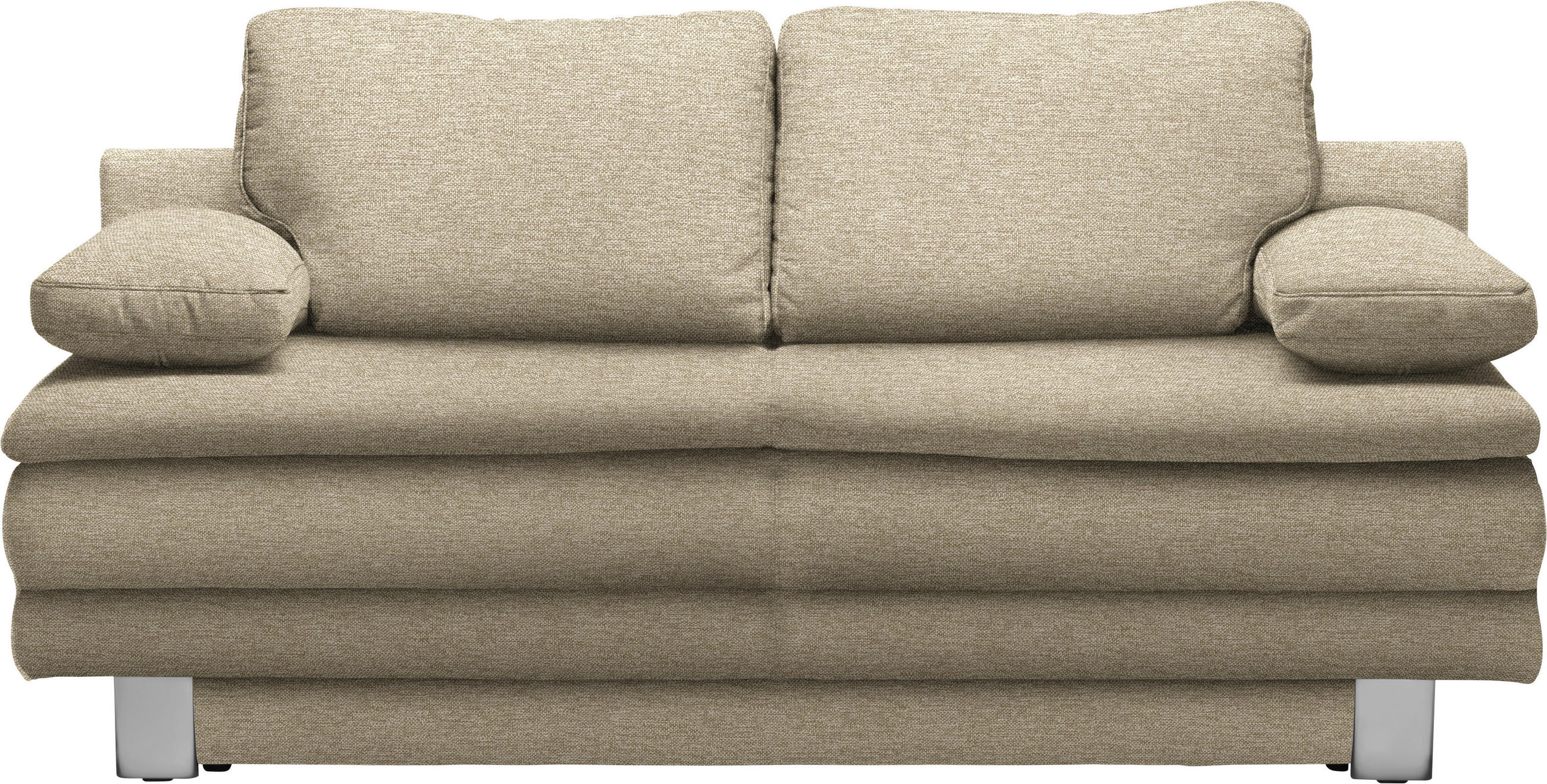 SCHLAFSOFA in Webstoff Beige  - Chromfarben/Beige, Design, Textil/Metall (194/96/86cm) - Novel