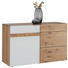 KOMMODE 128/82/51,7 cm - Eichefarben/Weiß, Natur, Glas/Holz (128/82/51,7cm) - Voglauer KOMMODE 128/82/51,7 cm - Eichefarben/Weiß, Natur, Glas/Holz (128/82/51,7cm) - Voglauer