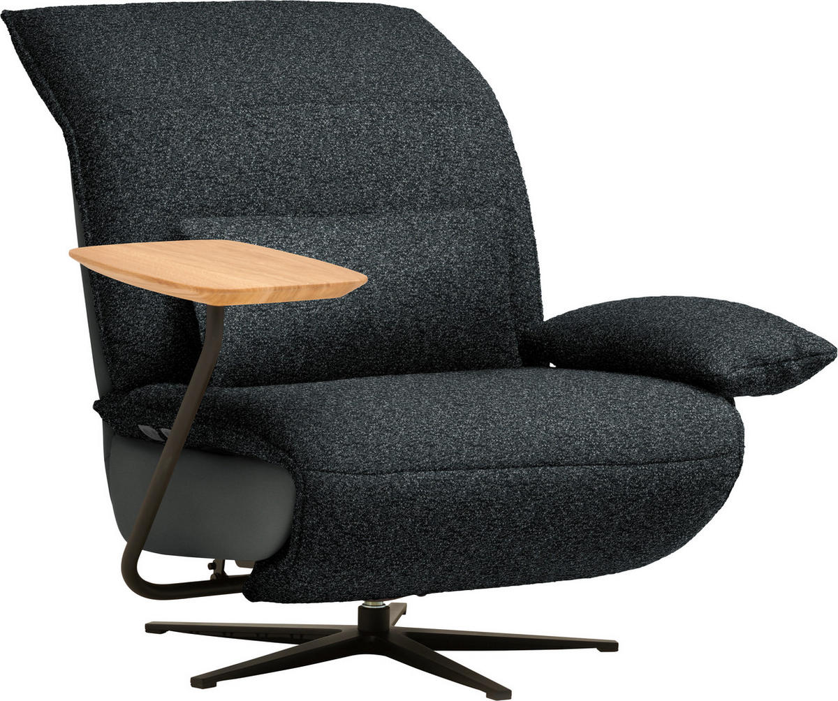 SESSEL in Flachgewebe, Mikrofaser Anthrazit  - Anthrazit/Schwarz, Design, Textil/Metall (84/65/91cm) - Koinor