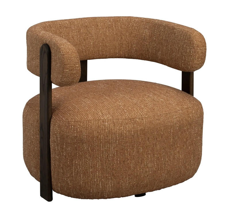 FÅTÖLJ i metall, textil bärnstensfärgad  - brun/bärnstensfärgad, Modern, metall/trä (74/69/74cm) - Rowico