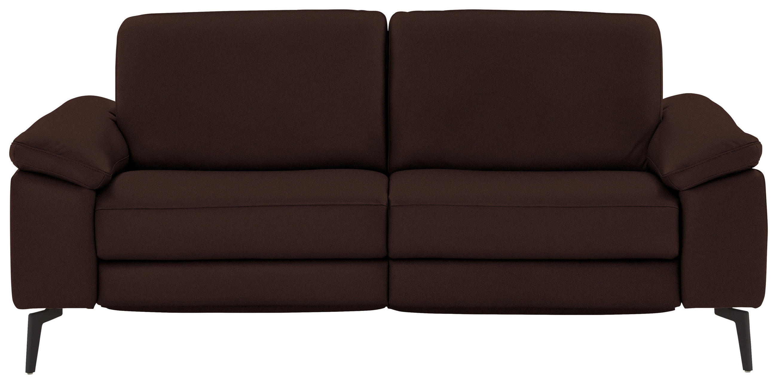 2,5-SITZER in Echtleder Braun  - Schwarz/Braun, Design, Leder/Metall (196/88/100cm) - Valdera